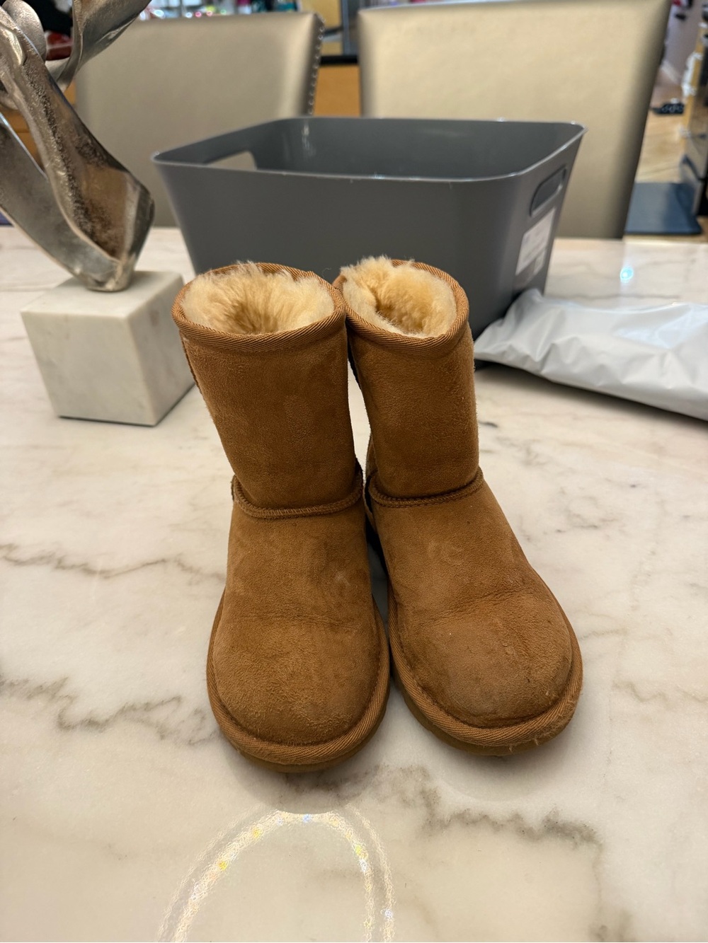 UGG Kids Chestnut Suede Shearling Mid-Calf Boots